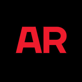 Red 'AR' initials on a black background, possibly a logo for advanced research or augmented reality.