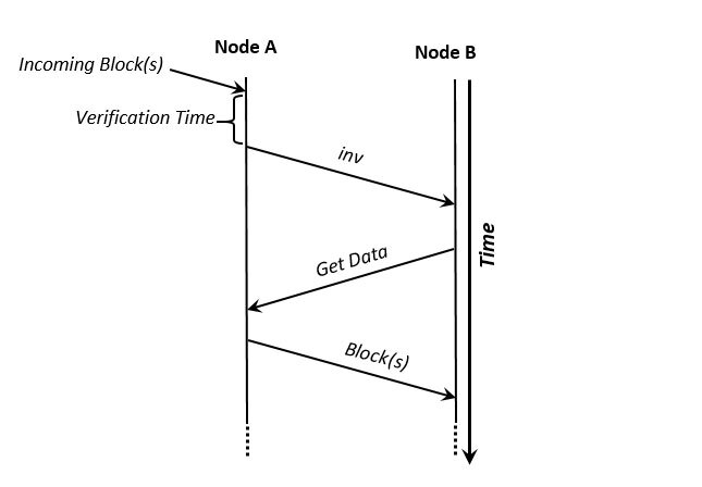 Exchanging blocks in a blockchain