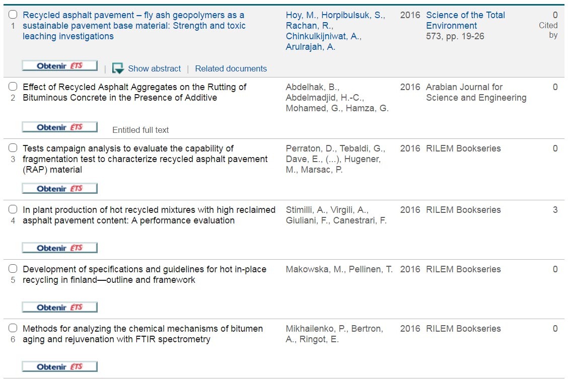 Articles sur le recyclage de l'asphalte et la technologie durable en génie civil.