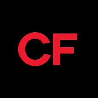 Logo rouge et noir avec les lettres 'C' et 'F'. Simple et moderne.