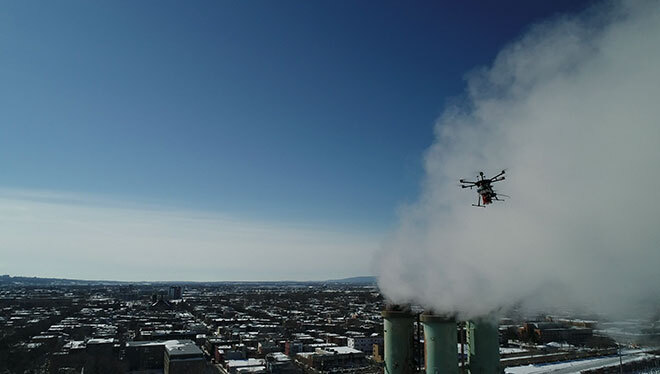 Drone mesurant la qualité de l'air