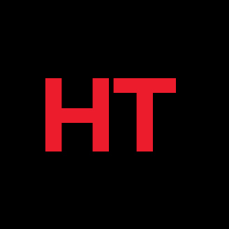Logo rouge sur fond noir avec les lettres "H" et "T" en grande taille, stylisées et épurées.