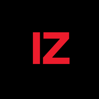 Logo moderne en rouge et noir avec les lettres "I" et "Z" stylisées pour une identité visuelle universitaire.