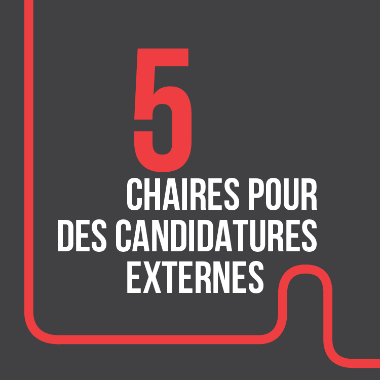 "5 chaires pour des candidatures externes"