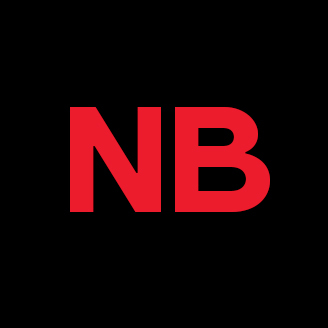 Logo NB rouge sur fond noir, style moderne et épuré, associé à l'innovation et à l'éducation supérieure.