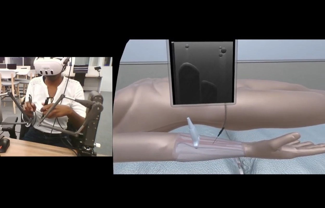 Virtual reality simulator for learning medical techniques on a virtual arm. Practical and technological innovation.