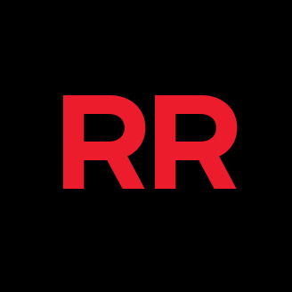 Logo RR rouge sur fond noir.