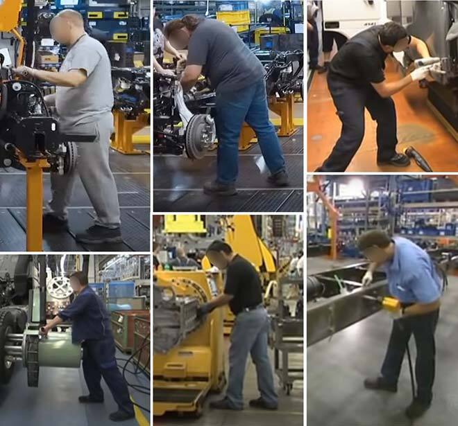Workers’ foot positioning