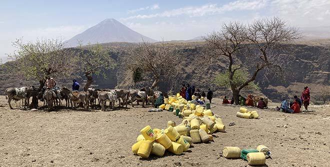 Water containers in Tanzania