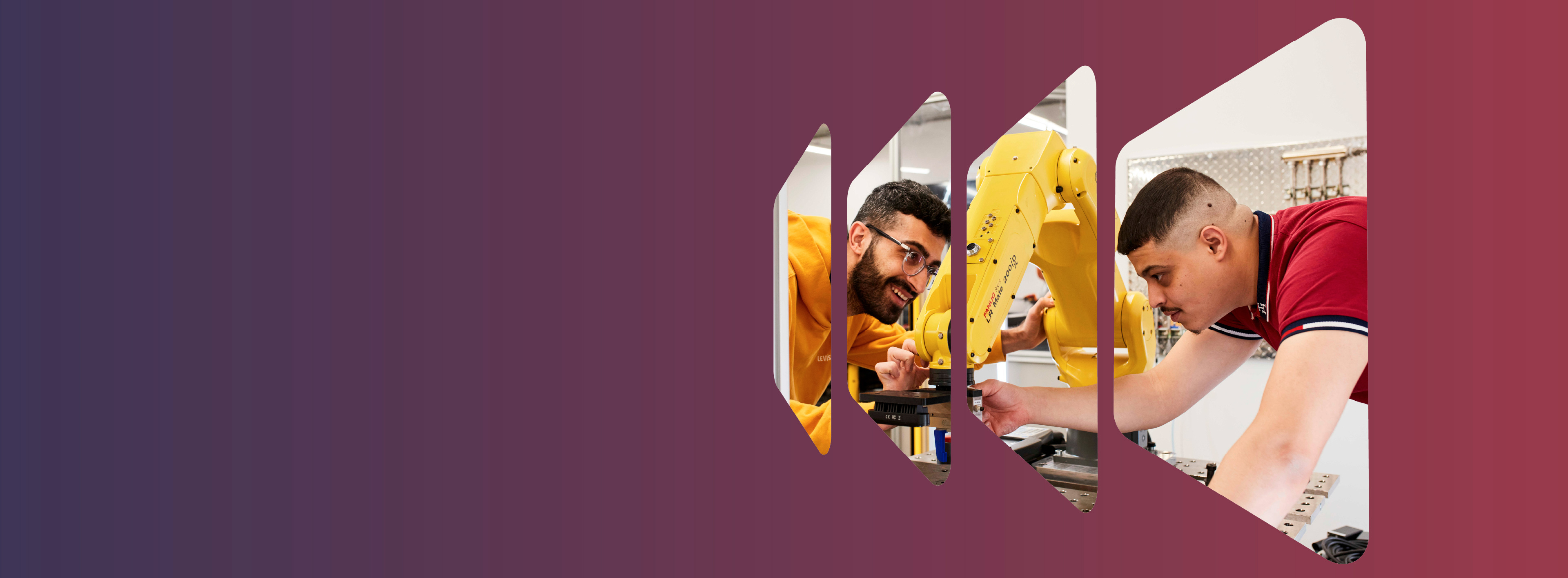 Students engage in hands-on training with advanced robotics in a modern technology lab.