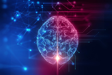 Cerveau numérique en lumière, symbole d'innovation en IA et technologie.
