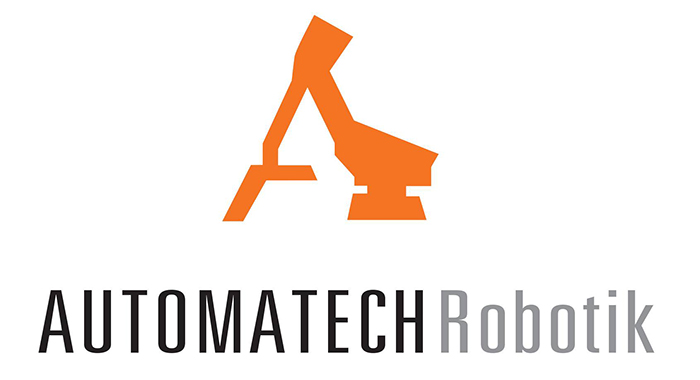 Logo stylisé d'Automatech Robotik, symbolisant l'innovation et l'expertise en robotique moderne.