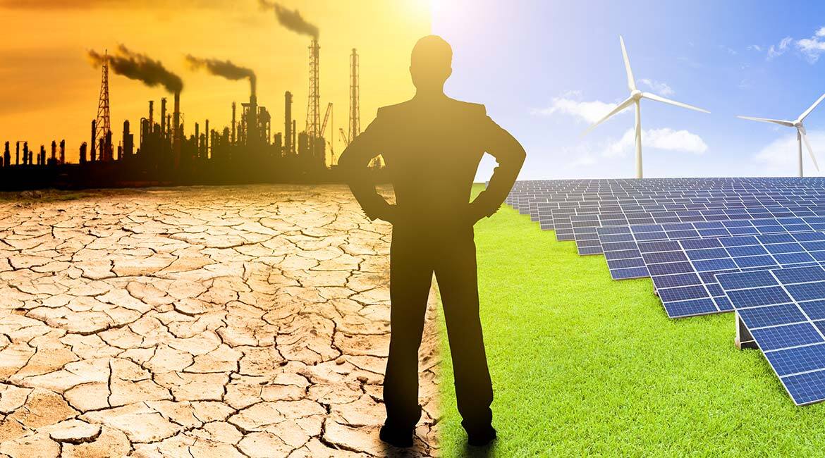 Transition énergétique : de l'industrie polluante vers des énergies renouvelables.