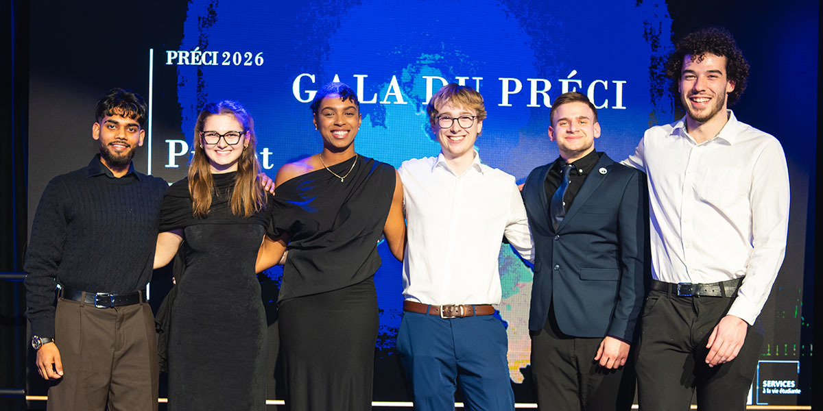 Célébration des réalisations lors du Gala du Préci 2026, réunissant des étudiants passionnés et engagés dans leurs disciplines.
