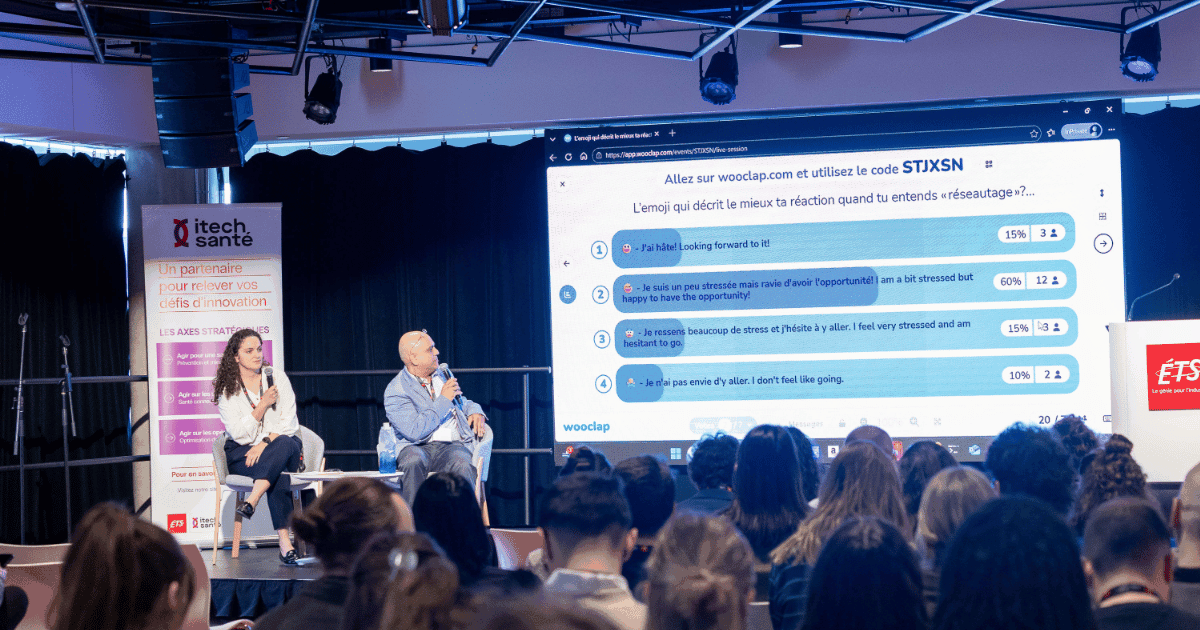 Un événement interactif à l'Université, avec des échanges sur le stress et l'enthousiasme face aux opportunités en innovation.