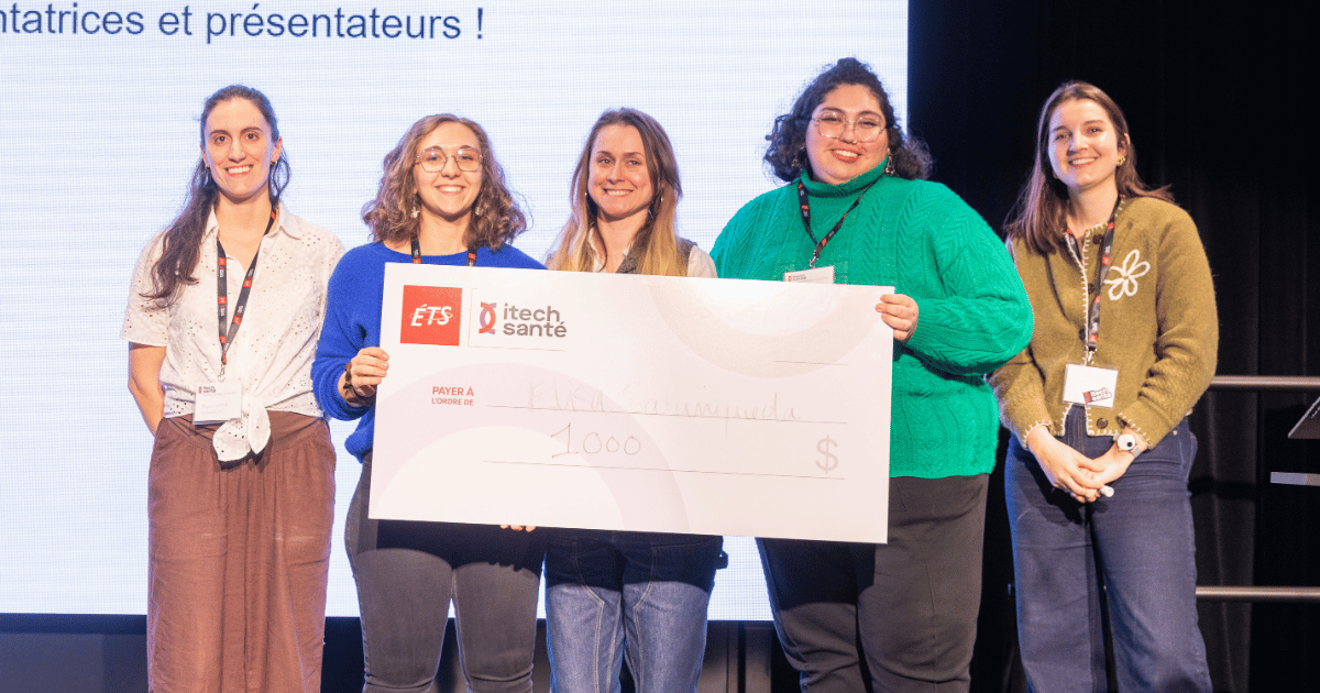 Cinq étudiantes de l'Université en Technologie Supérieure reçoivent un prix de 1000 $ pour leur projet innovant.