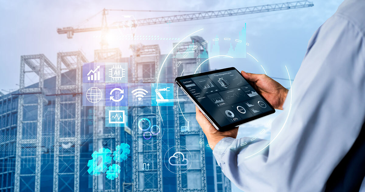 Innovative technologies are transforming construction, showcasing data analytics and smart management through digital tools.