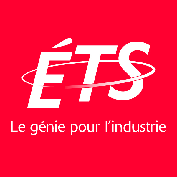 Logo emblématique de l'ÉTS avec la devise « Le génie pour l'industrie », version rouge