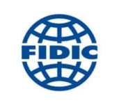 Logo représentant la FIDIC, fédération internationale d'associations d'ingénieurs consultants, symbolisant l'expertise et la collaboration.