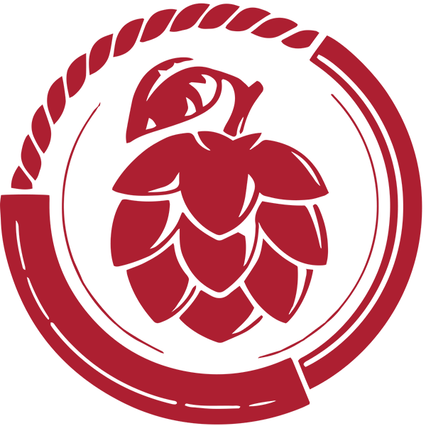 Logo rouge avec dessin de houblon du club GeniALE de l'ÉTS.