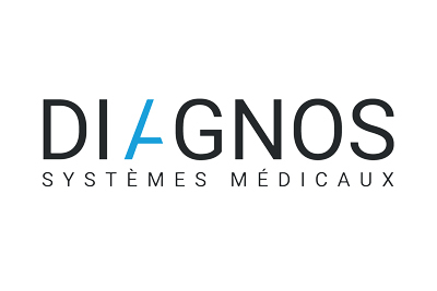 Logo de DIAGNOS, spécialisé en systèmes médicaux, alliant innovation et technologie pour améliorer le diagnostic médical.