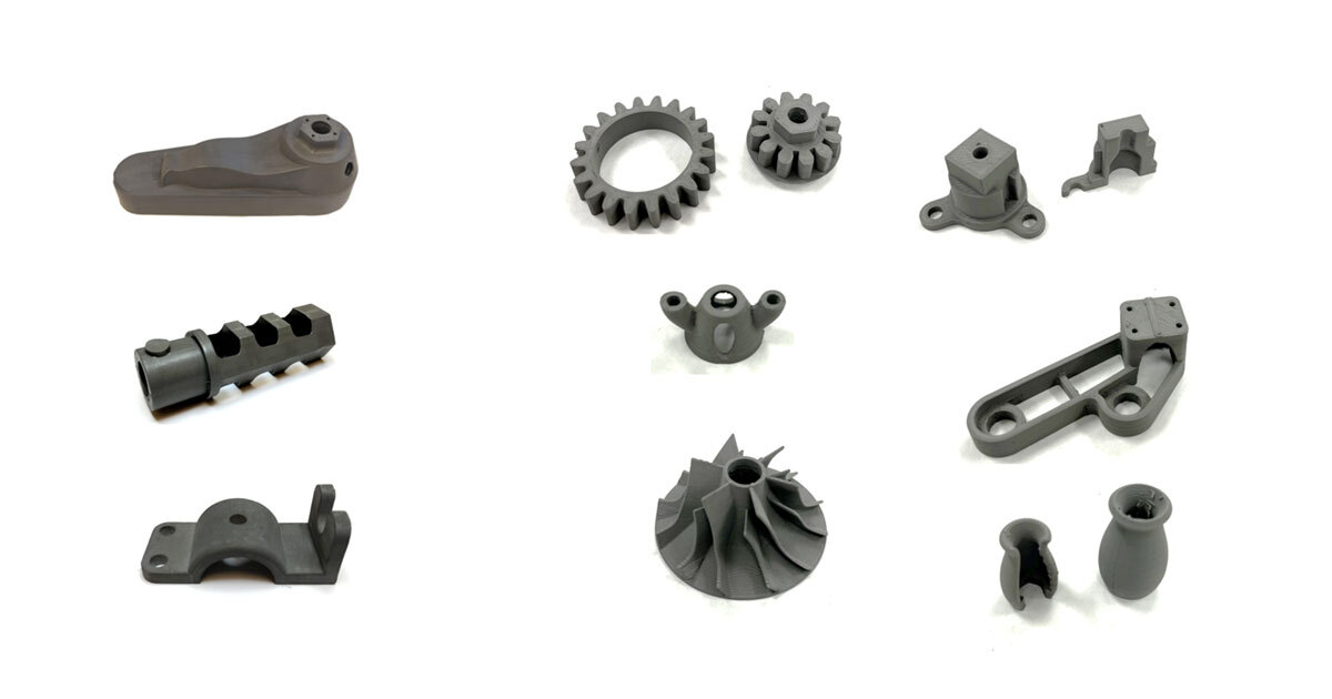 A collection of various gray mechanical parts, showcasing intricate designs and precision engineering suitable for advanced technology applications.