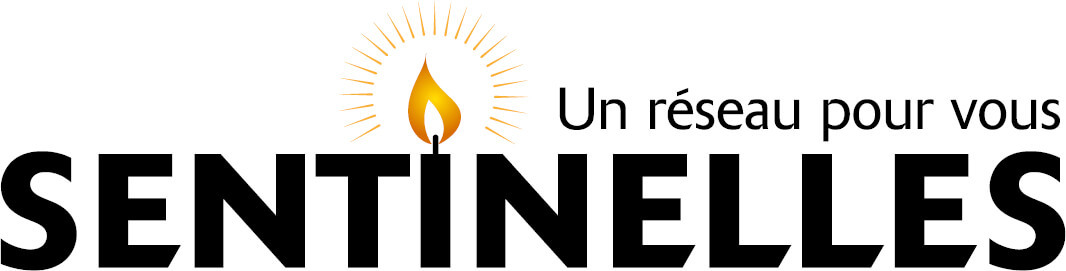 Logo SENTINELLES avec une flamme et des rayons, soulignant la solidarité et l'innovation.