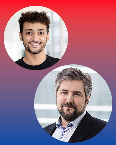 Deux individus au sourire engageant, illustrant la diversité et l'engagement de la communauté universitaire en technologie supérieure.