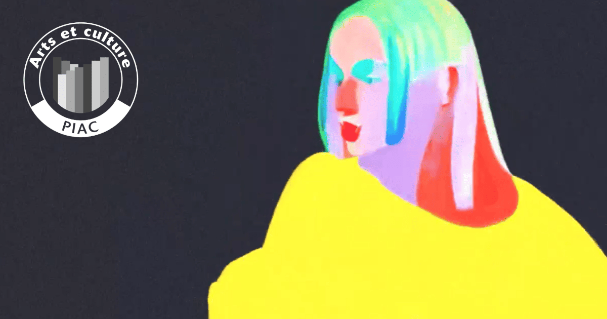 Une œuvre colorée et abstraite mettant en avant un visage stylisé, reflet de créativité et d'expression artistique.