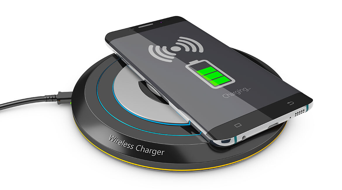 Chargeur sans fil moderne pour smartphones.